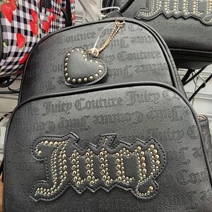 Juicy Couture Black Backpack with Gold Studs